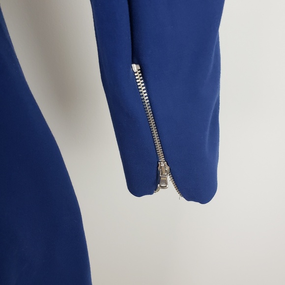 J Crew Structured Zip Knit Dress Blue Size 8 - Picture 5 of 8